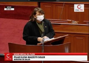 Ministra de Salud, Pilar Mazzetti, en el Pleno