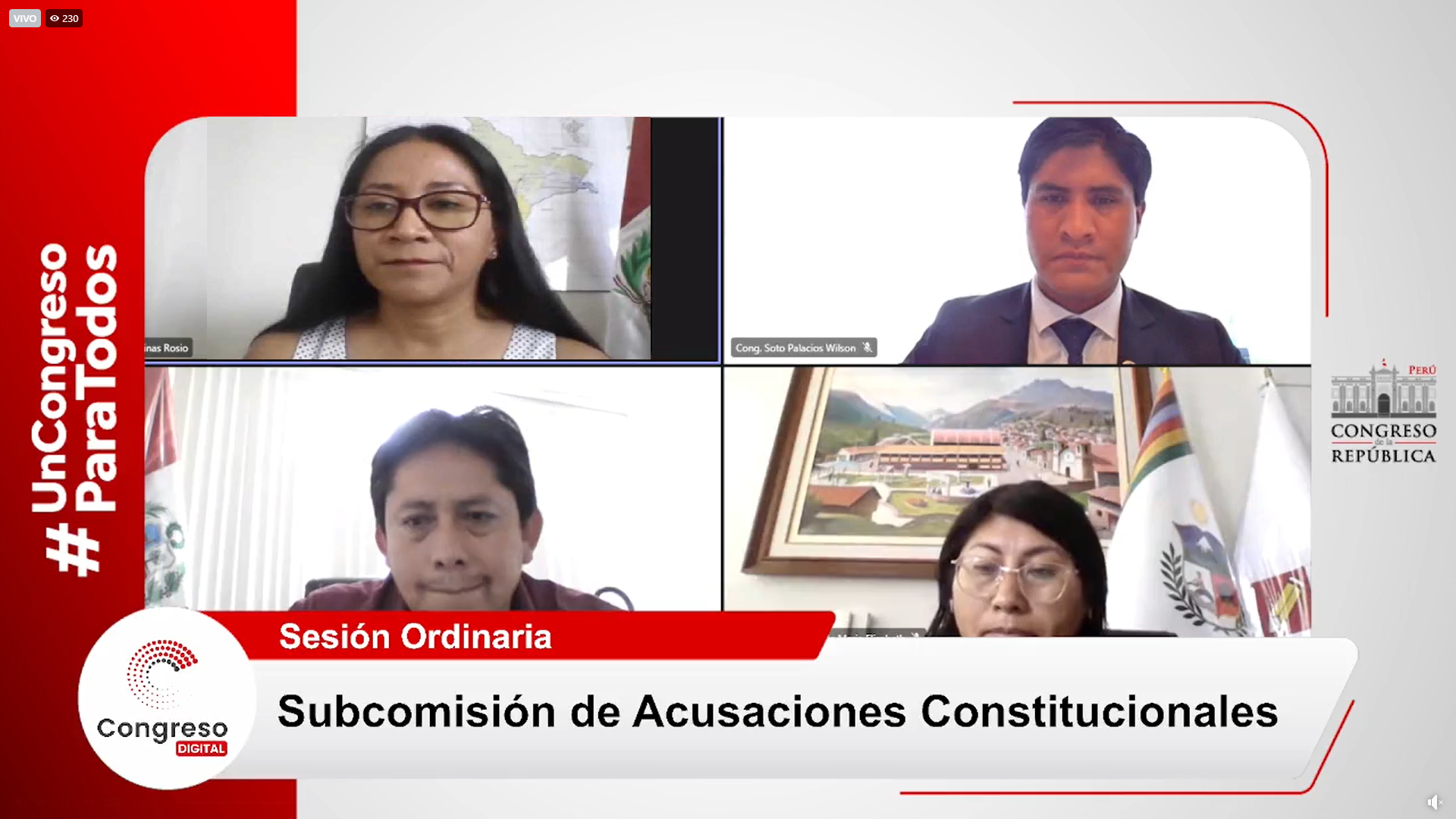 Subcomisión Declara Procedente Denuncia Constitucional Contra Fiscal De La Nación 