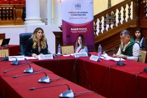 Congresista Rosselli Amuruz preside la sesión de la Comisión de Vivienda y Construcción en la sala Raúl Porras Barrenechea. (Congreso de la República/JReátegui)